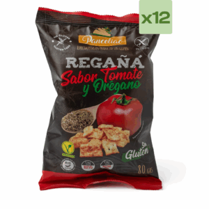 Regañá de tomate y orégano sin gluten.<br> Caja 12uds x 80gr