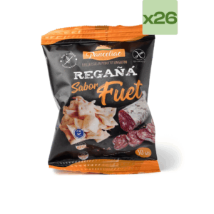 Regañá de fuet sin gluten.<br> Caja 26uds x 30gr